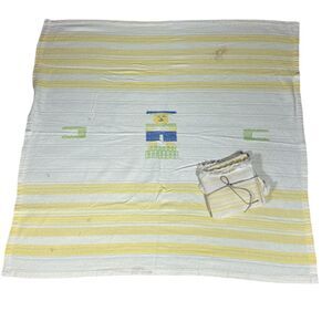 Vintage 60’s MEXICO Woven Tablecloth Southwestern Cotton With Napkins 36x36